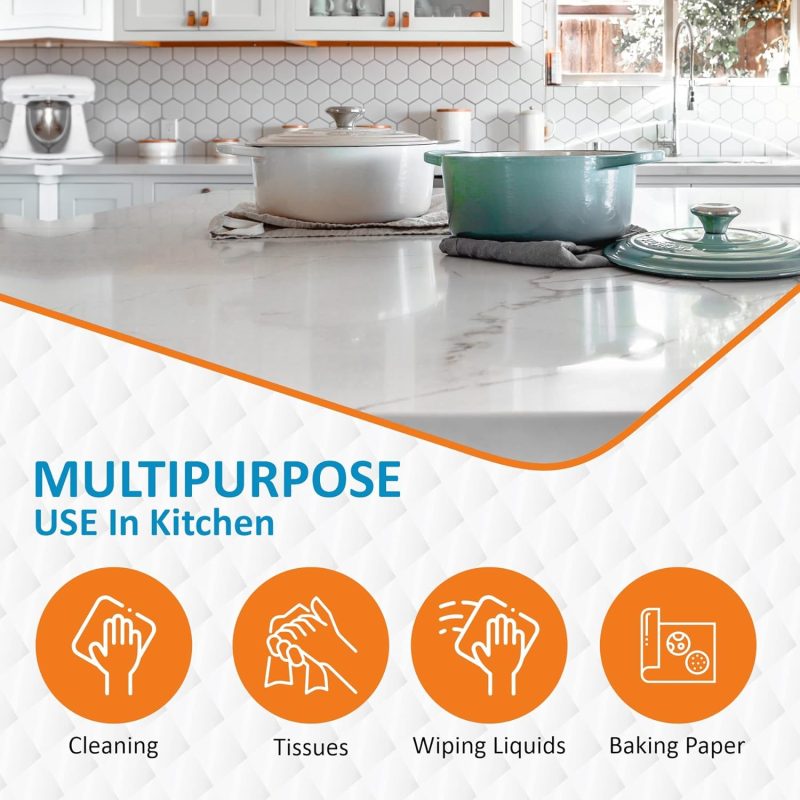 White Centre Feed 2 ply Embossed Paper 6 Rolls Pack Tissue Toilet Towel Wipes Cleaning Wall Disposable kitchen rolls recyclable balcony multifunctional toilet disposable study soft bathroom removable & washable garage flushable - Image 3