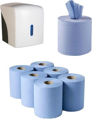 Blue Centre Feed 2 ply Embossed Paper 6 Rolls Pack Tissue Toilet Towel Wipes Cleaning Wall Kitchen kitchen rolls toilet removable & washable garage study toilet paper & wipes Disposable soft bathroom flushable