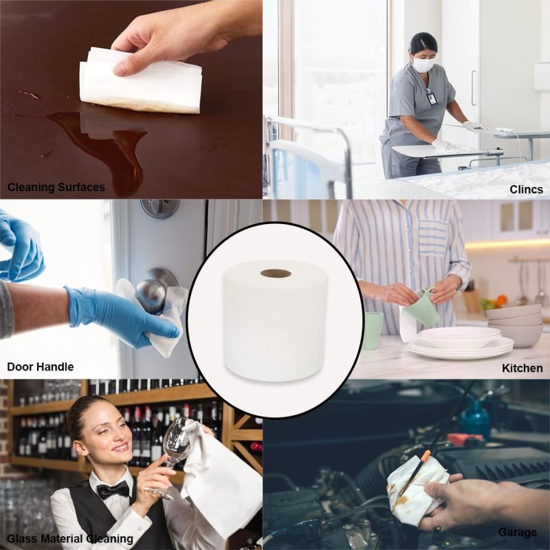 White Centre Feed 2 ply Embossed Paper 6 Rolls Pack Tissue Toilet Towel Wipes Cleaning Wall Disposable kitchen rolls recyclable balcony multifunctional toilet disposable study soft bathroom removable & washable garage flushable - Image 5