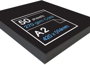 'High' Black Card - Ideal for Presentation Display and Mounting - 270gsm - A2-50 Sheets