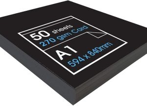 'High' Black Card - Ideal for Presentation Display and Mounting - 270gsm - A1-50 Sheets
