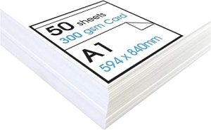 White Card - 300gsm - A1-50 Sheets - Ideal for Craft, Art and Other Applications