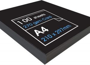 'High' Black Card - Ideal for Presentation Display and Mounting - 270gsm - A4-100 Sheets