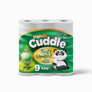 Panda Cuddle Aloe vera Scent 3 PLY Toilet Rolls Soft Unscented Quilted Loo Toilet Tissue Paper (90)