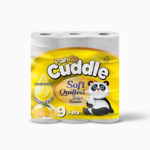Panda Cuddle Lemon Zest Scent 3 PLY Toilet Rolls Soft Unscented Quilted Loo Toilet Tissue Paper (90)