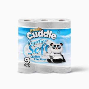Panda Cuddle Feather Soft 36 Pack 2PLY Toilet Rolls Soft Unscented Quilted Loo Toilet Tissue Paper (36)