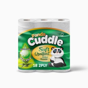 Panda Cuddle 18 Pack Lemon Zest Scent 2 PLY Toilet Rolls Soft Unscented Quilted Loo Toilet Tissue Paper (18)